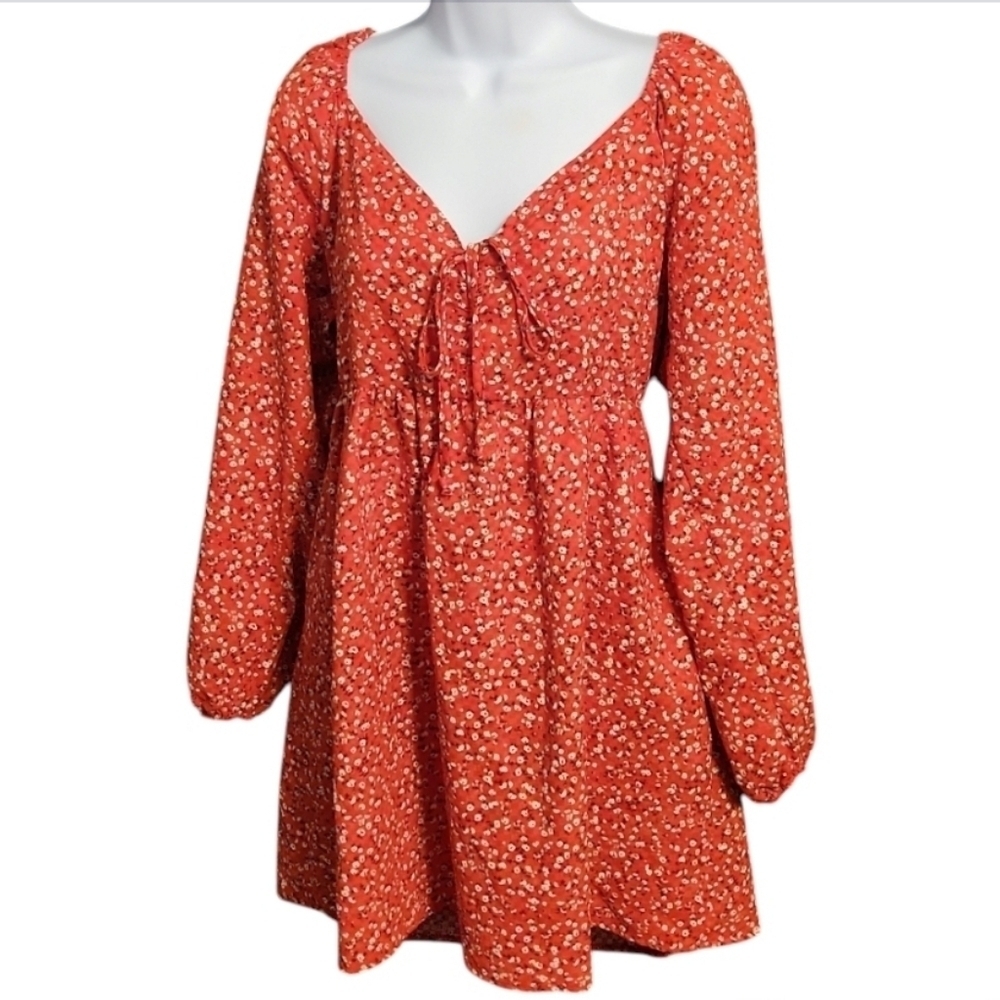 Wild Fable Spring Red Floral Mini Dress - Picture 2 of 8